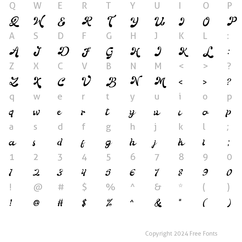 Character Map of Mantaey Regular