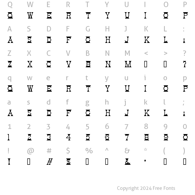 Character Map of Mantel MF Regular