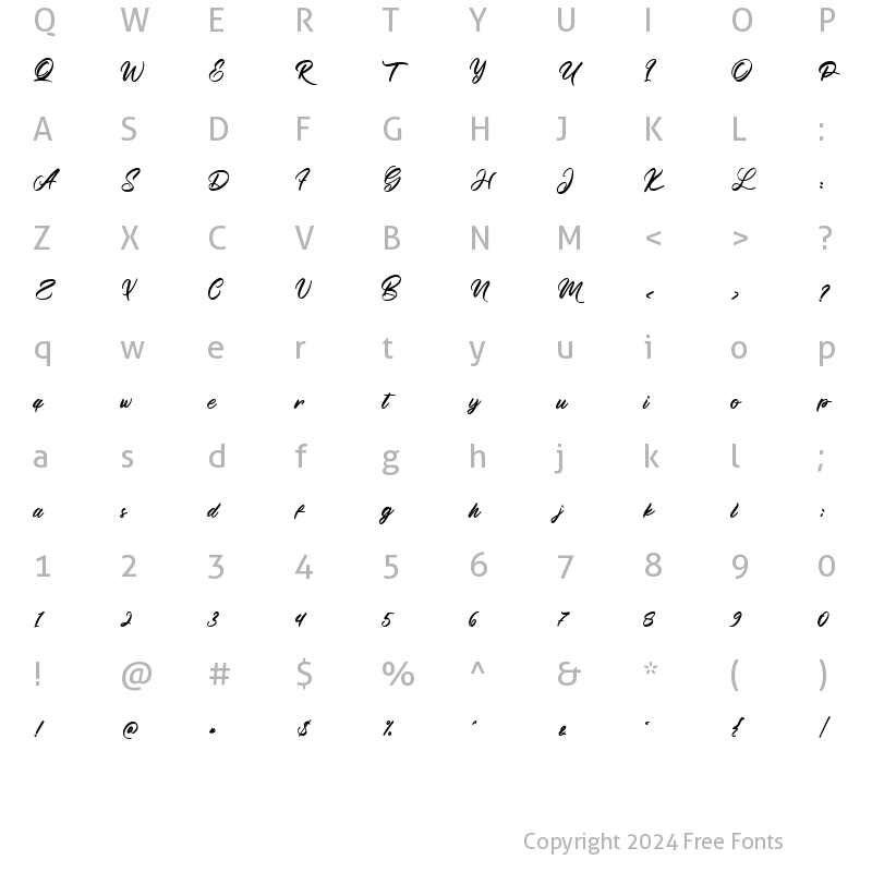 Character Map of Manthesy Regular