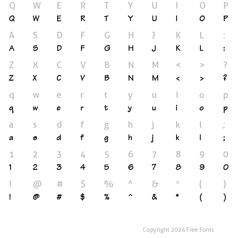 Character Map of Manual SSi Bold