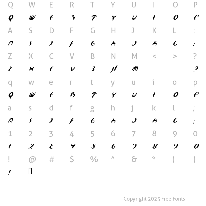 Character Map of Map Of You Regular