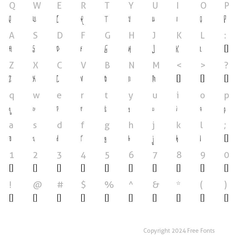 Character Map of Maple Serum Regular