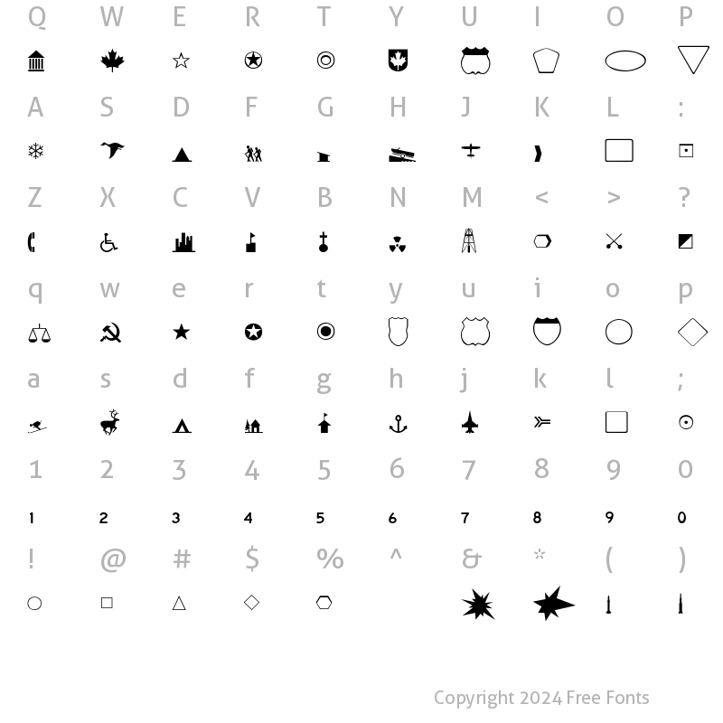 Character Map of Mapmaker Thin Regular