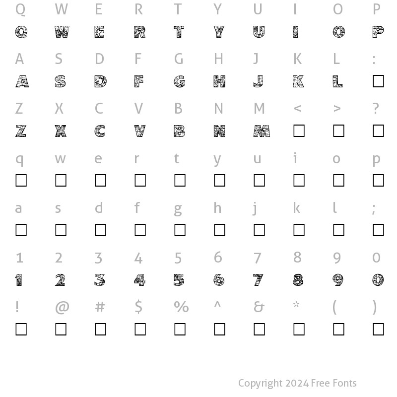 Character Map of Mappity Regular