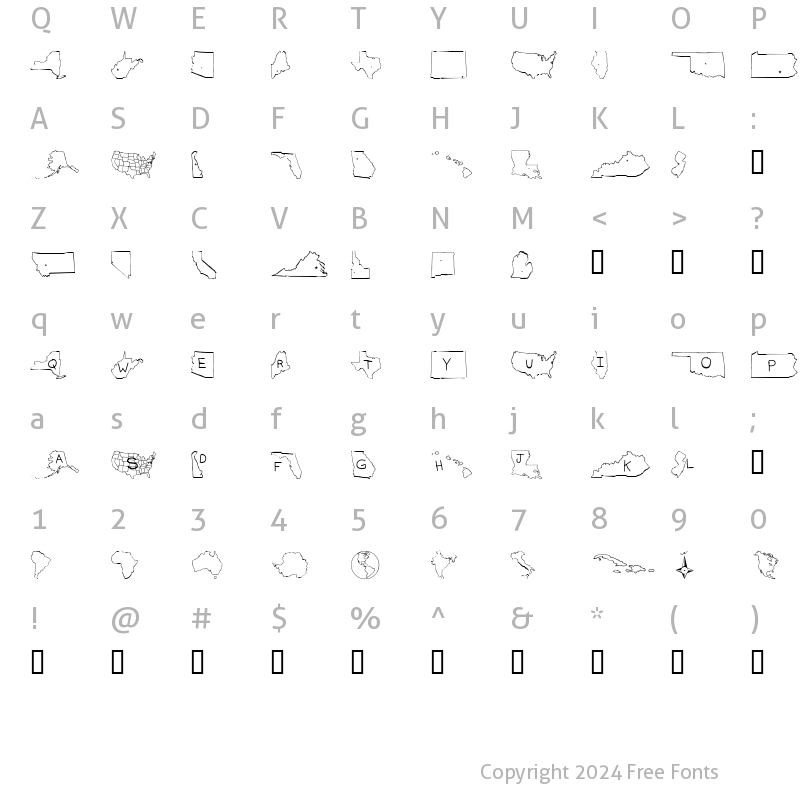 Character Map of Maps Regular