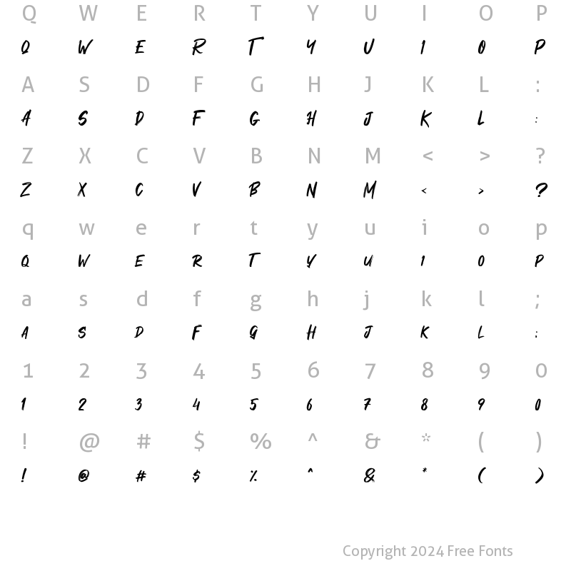 Character Map of Maquire Regular