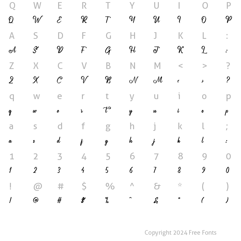 Character Map of Marbliest Regular