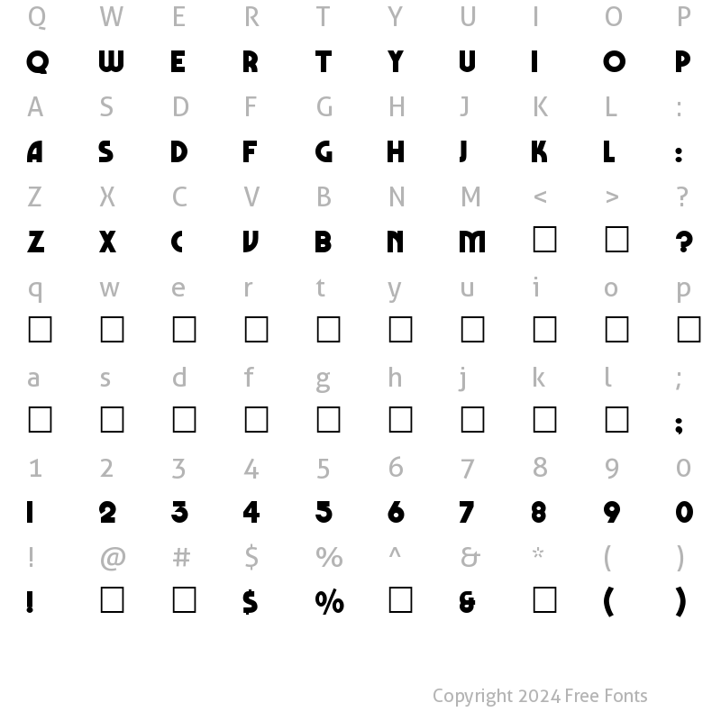 Character Map of Marbolo Normal