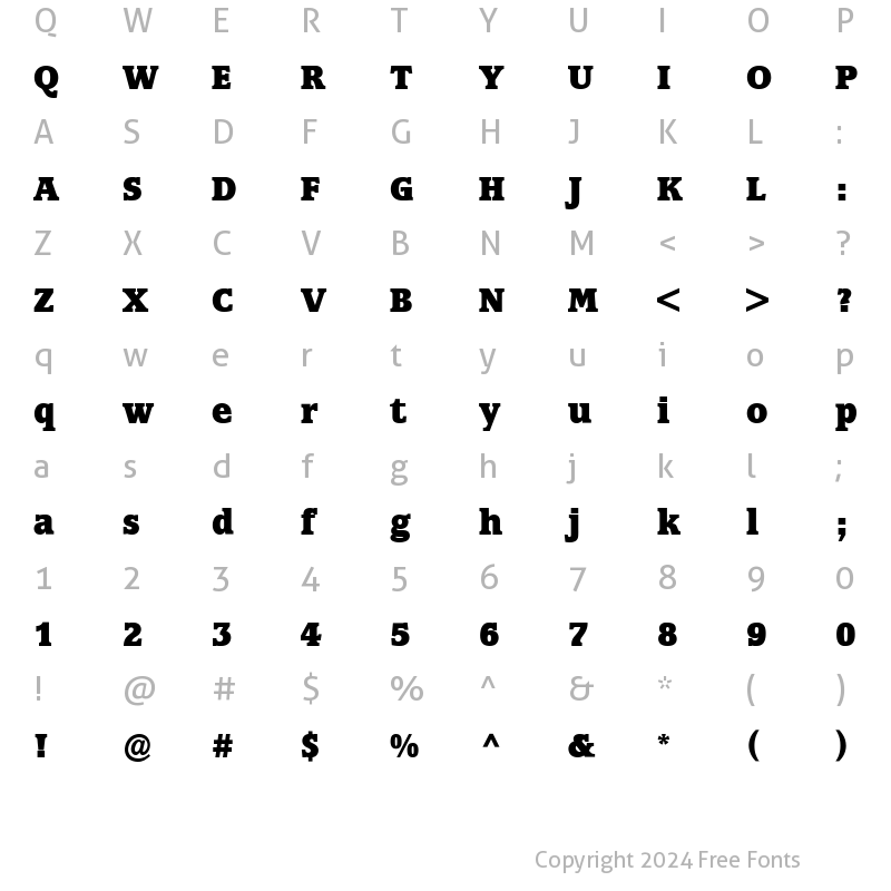 Character Map of Marbrook BQ Bold