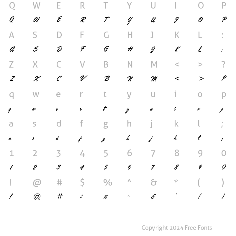 Character Map of Marcanton Regular