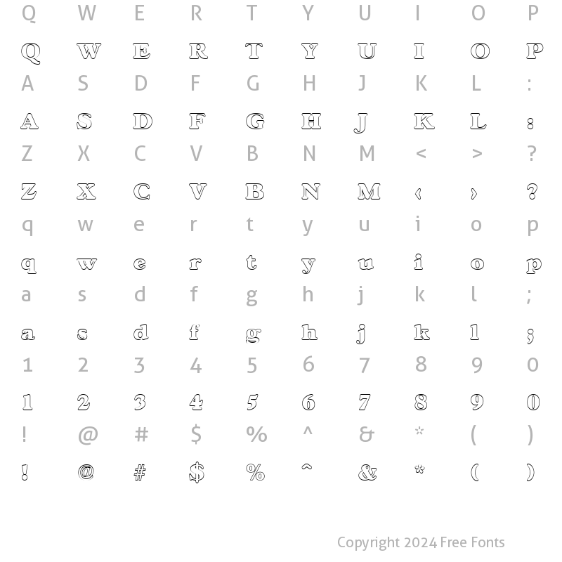 Character Map of MarcBeckerOutline-Heavy Regular