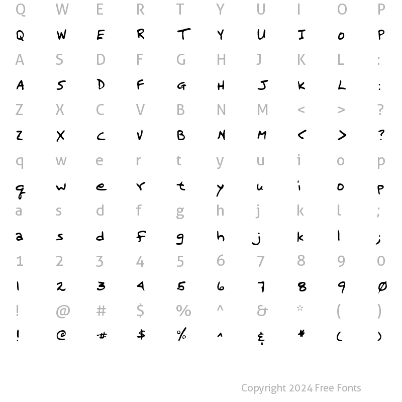 Character Map of MarcelsHand Regular