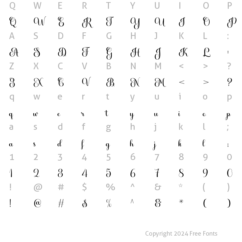 Character Map of Marcha Regular