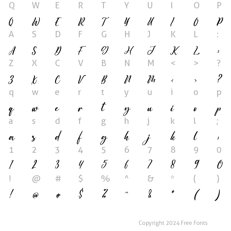 Character Map of Marchela Regular