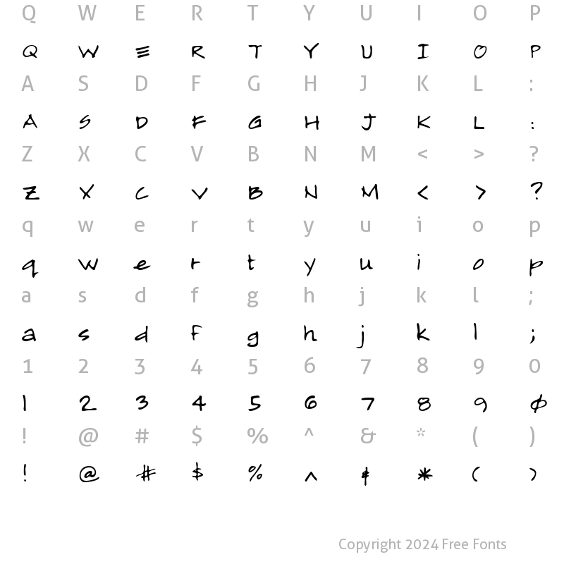 Character Map of MarcosHand Regular