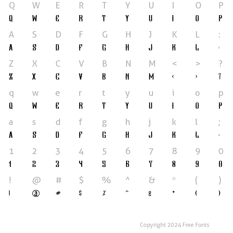 Character Map of Marcost Regular