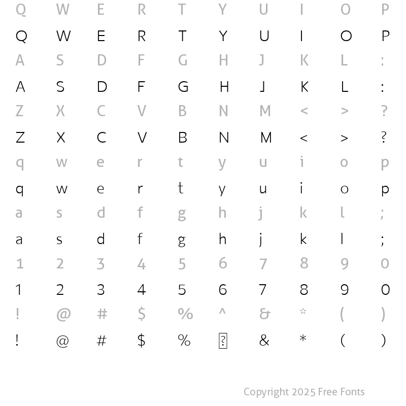 Character Map of marcous Light