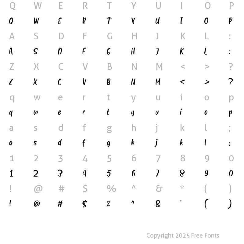 Character Map of Marcow Regular