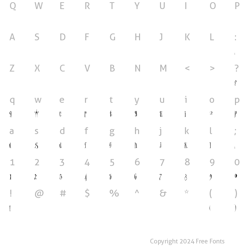 Character Map of MarcusAurelius Regular