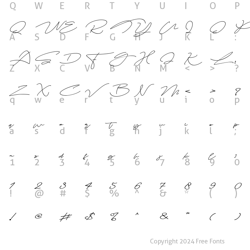 Character Map of Margareta Italic