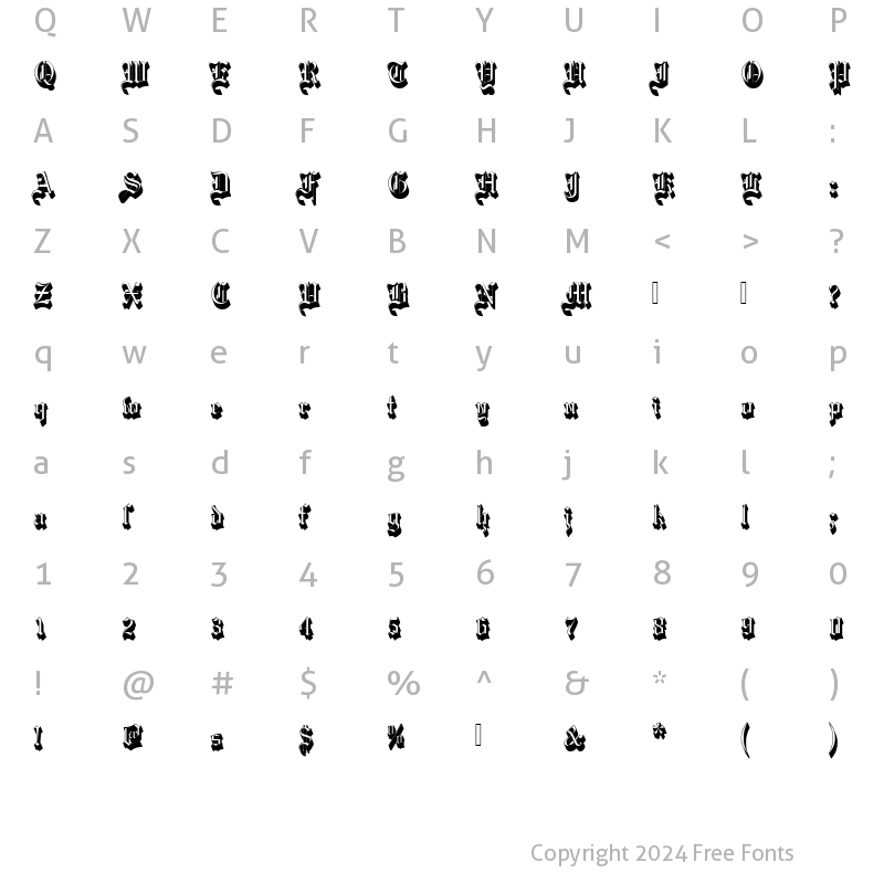 Character Map of MariageDSh1 Regular