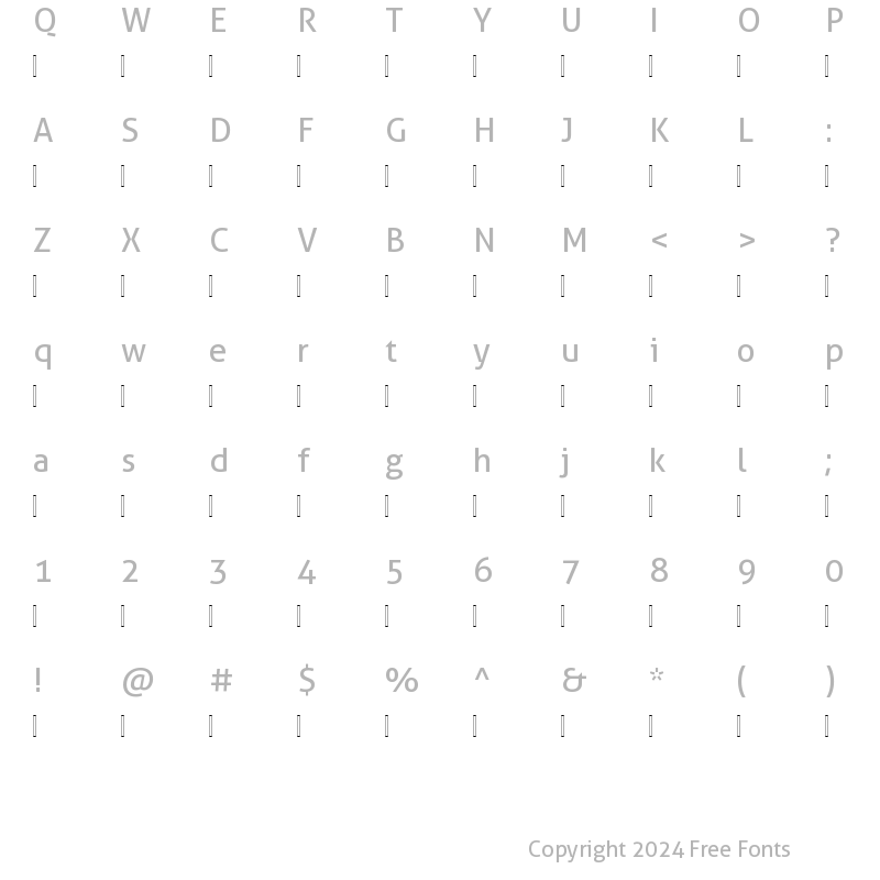 Character Map of Mariam Latin Figures Regular