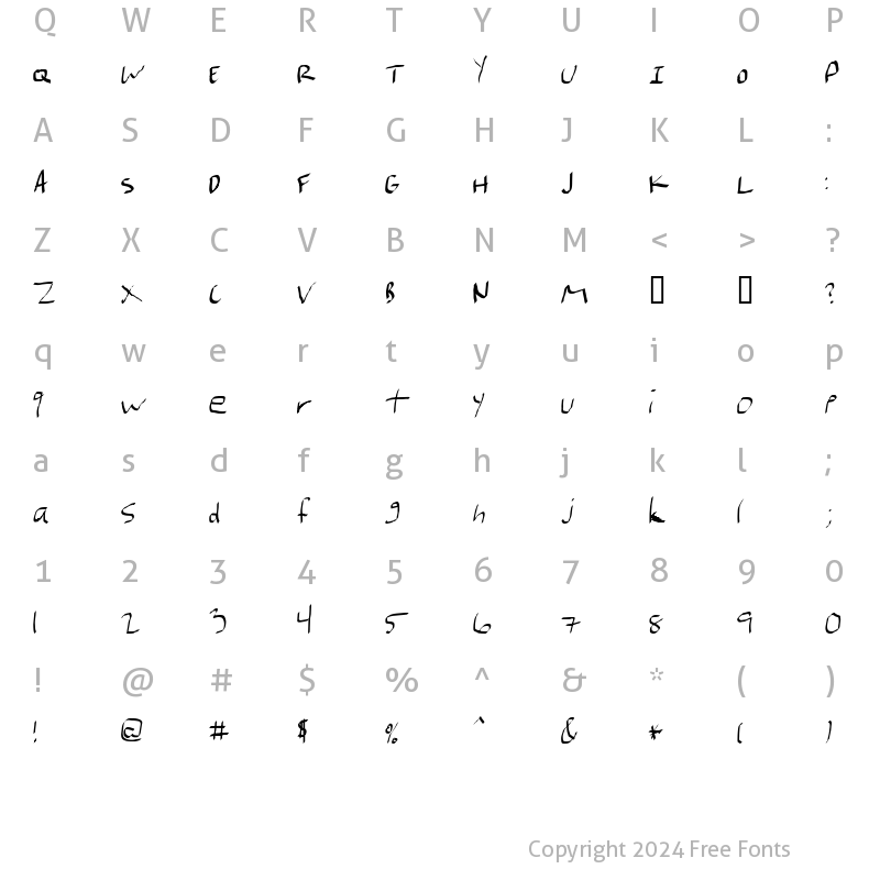 Character Map of Marianfudge Regular