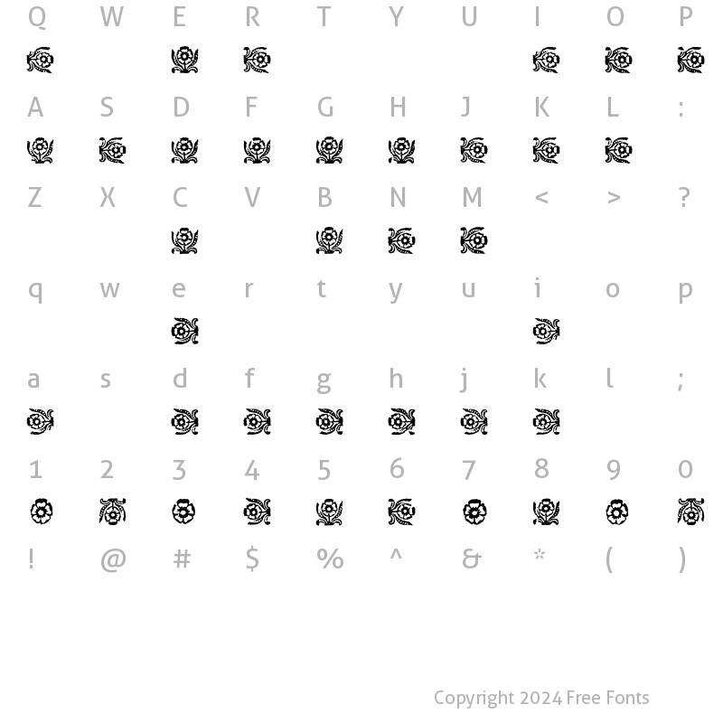 Character Map of MarigoldBorderWF Regular