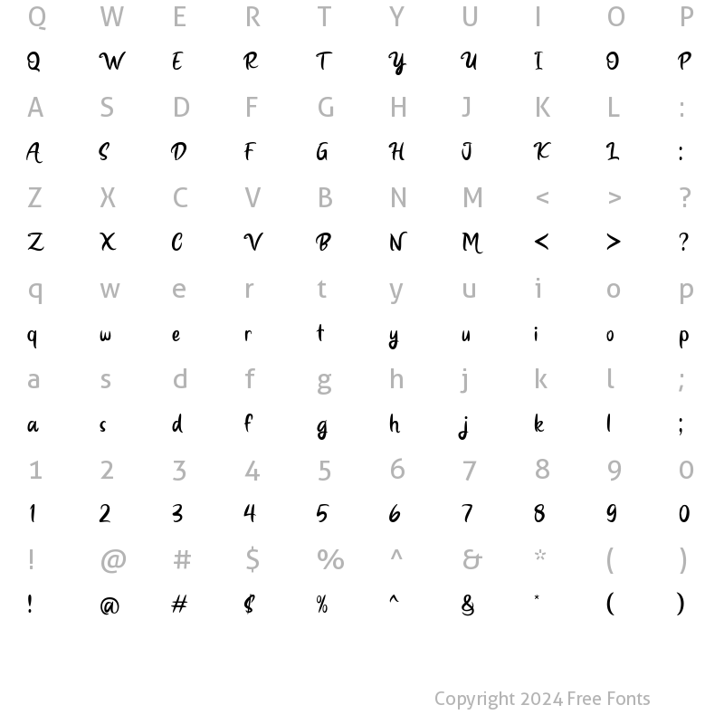 Character Map of Marigolds Regular