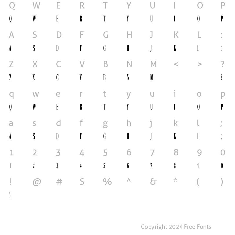 Character Map of Marija Regular