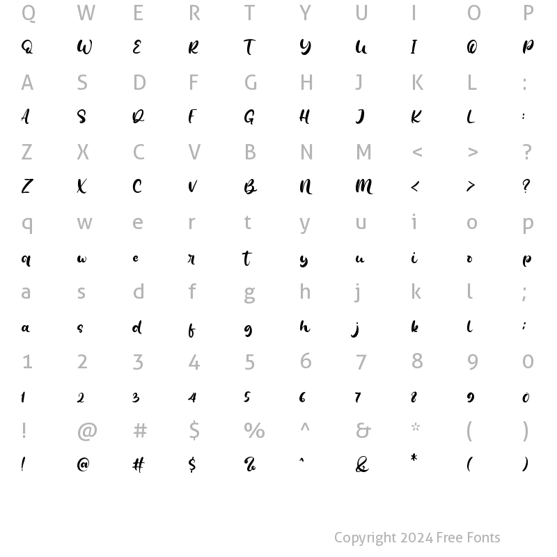 Character Map of Marinaga Regular