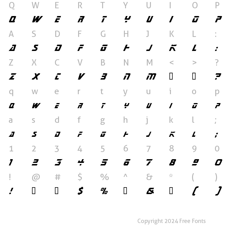 Character Map of Mariner Regular