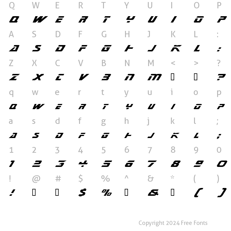 Character Map of MarinerExtended Regular