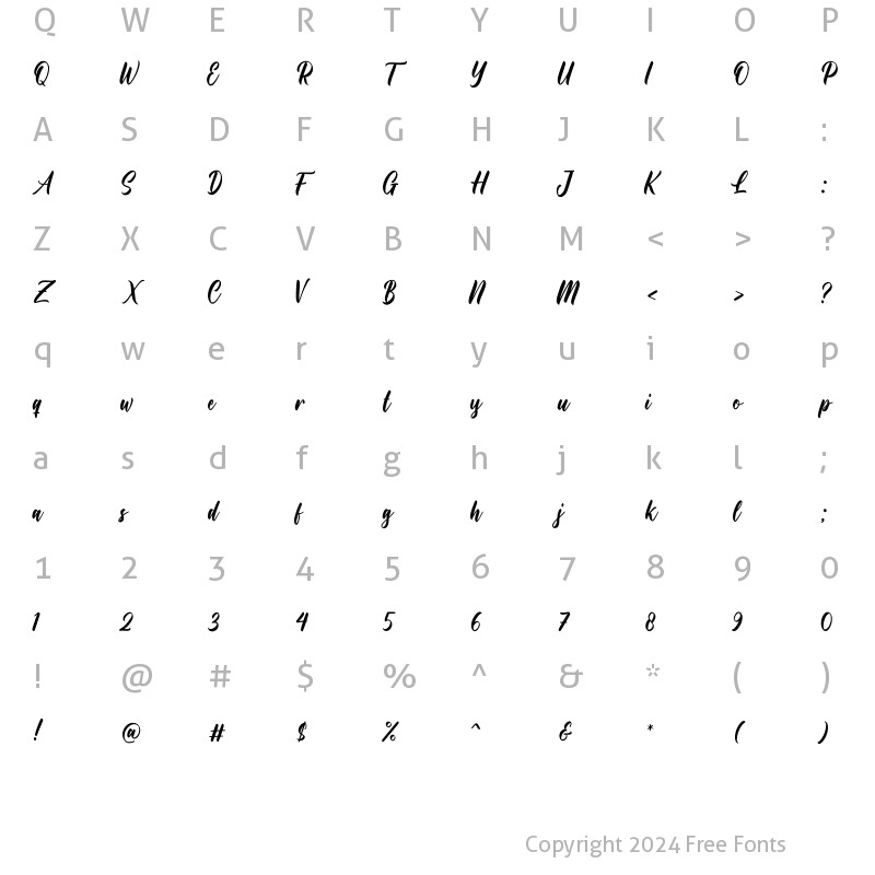 Character Map of Maringue Wreath Regular