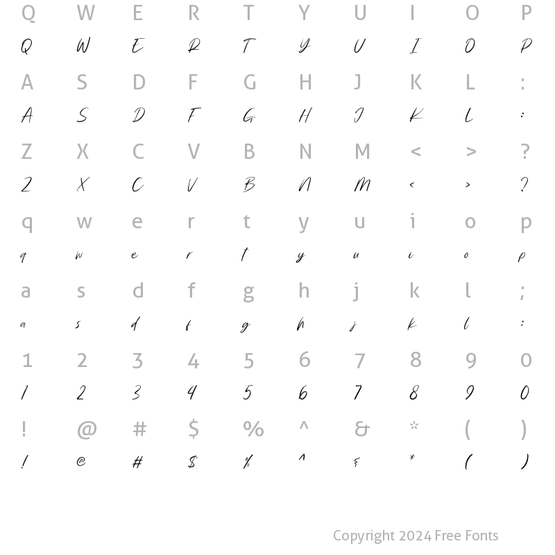 Character Map of Maristand Regular