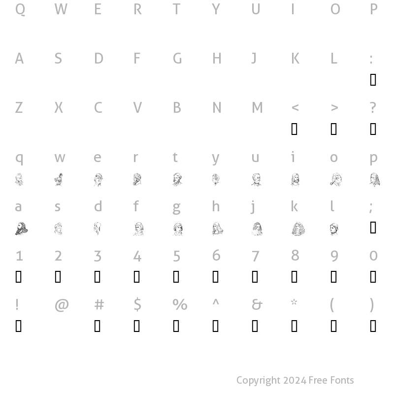 Character Map of Marius Regular