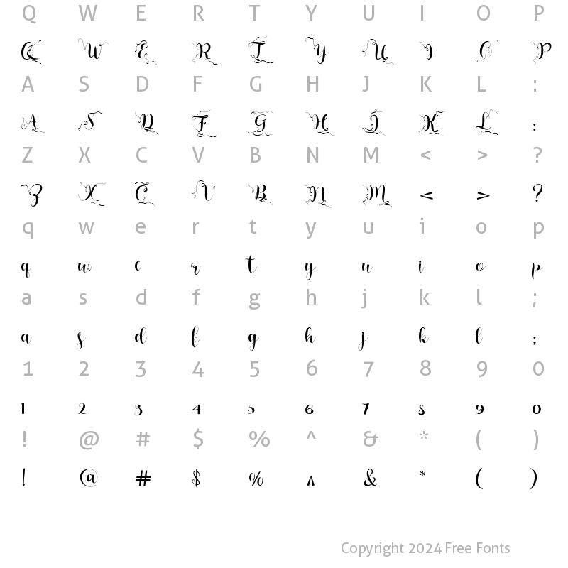 Character Map of Marizta Script Regular