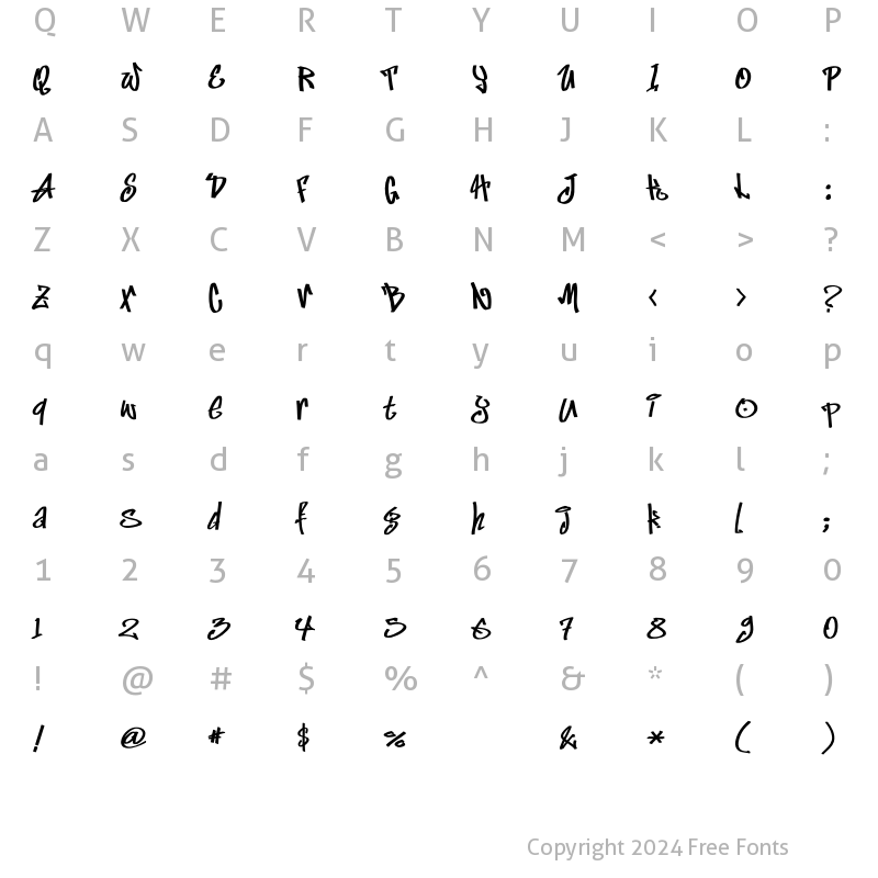 Character Map of Marker Fat Regular