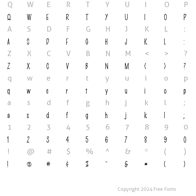 Character Map of Marker FinePoint