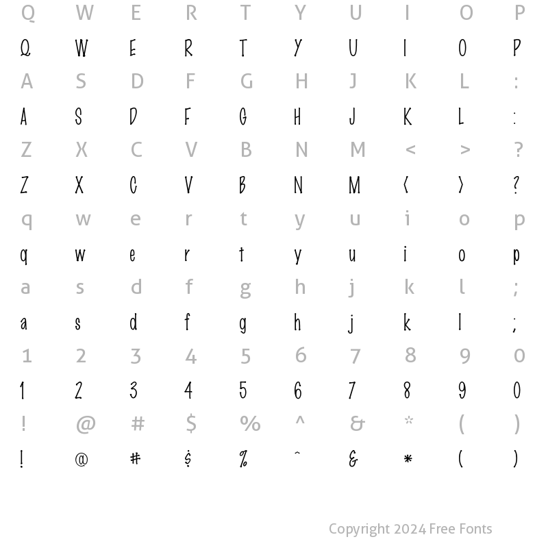 Character Map of Marker FinePoint Regular