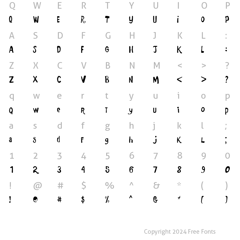 Character Map of Marker Monkey FW Regular