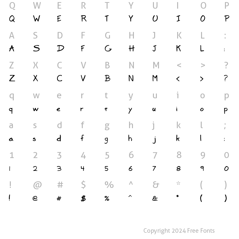 Character Map of Marker SD Regular