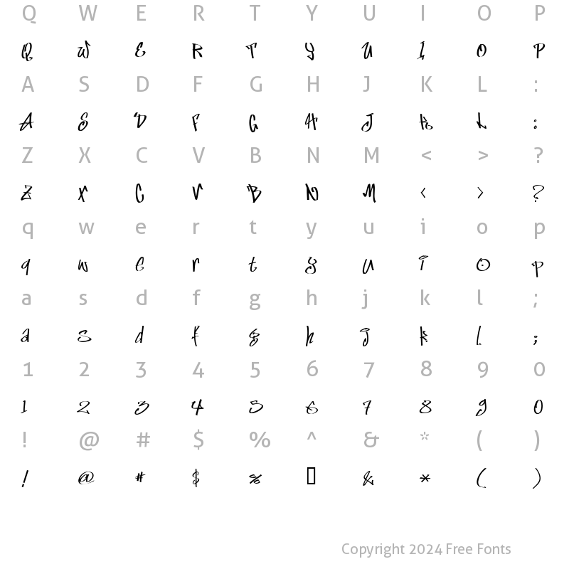 Character Map of Marker Skinny