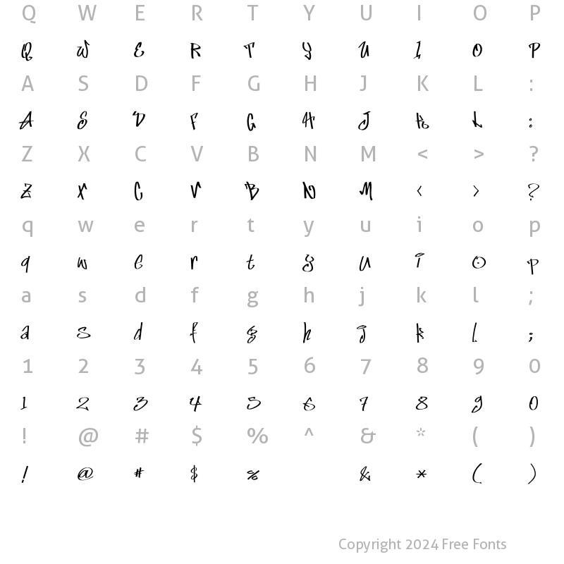 Character Map of Marker Skinny Regular