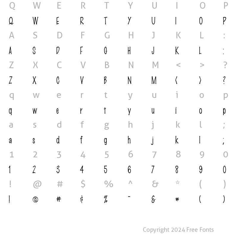 Character Map of MarkerFinePoint-Plain Regular