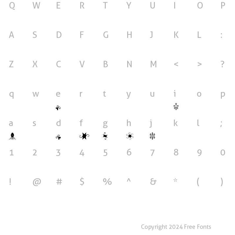 Character Map of Markie Ding 3 Regular