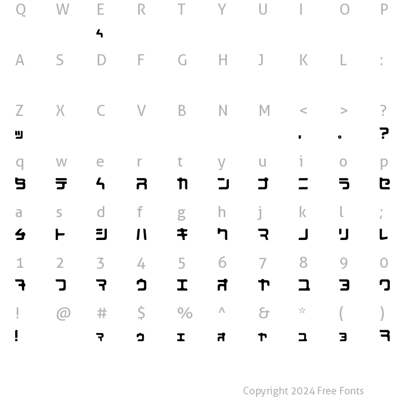 Character Map of MarkingMarker KANA Regular