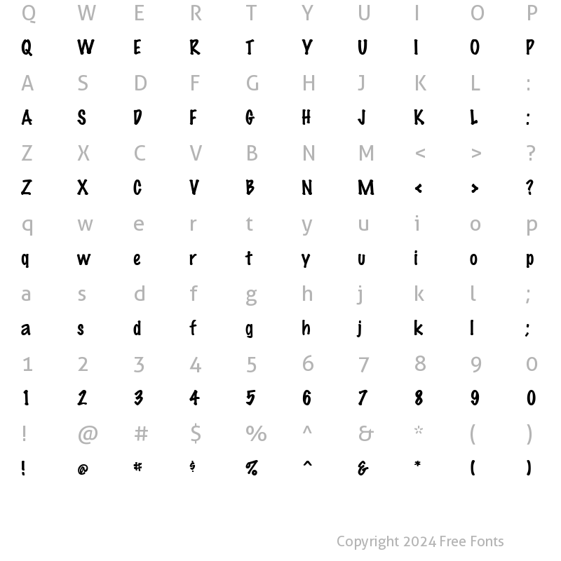 Character Map of MarkingPen Regular