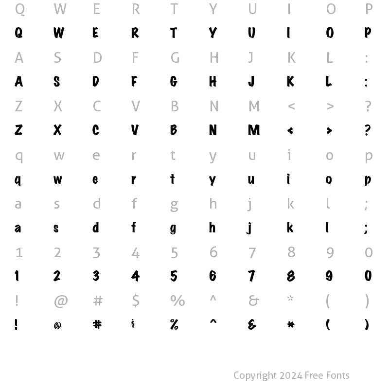 Character Map of MarkingPenHeavy Regular