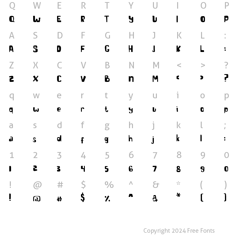 Character Map of Markisa Regular